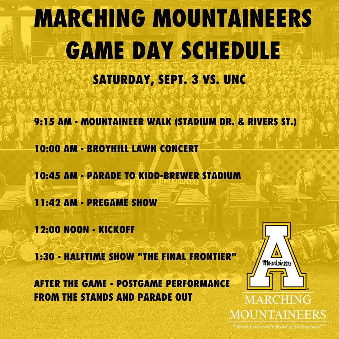 Calendar — Appalachian State University Marching Mountaineers