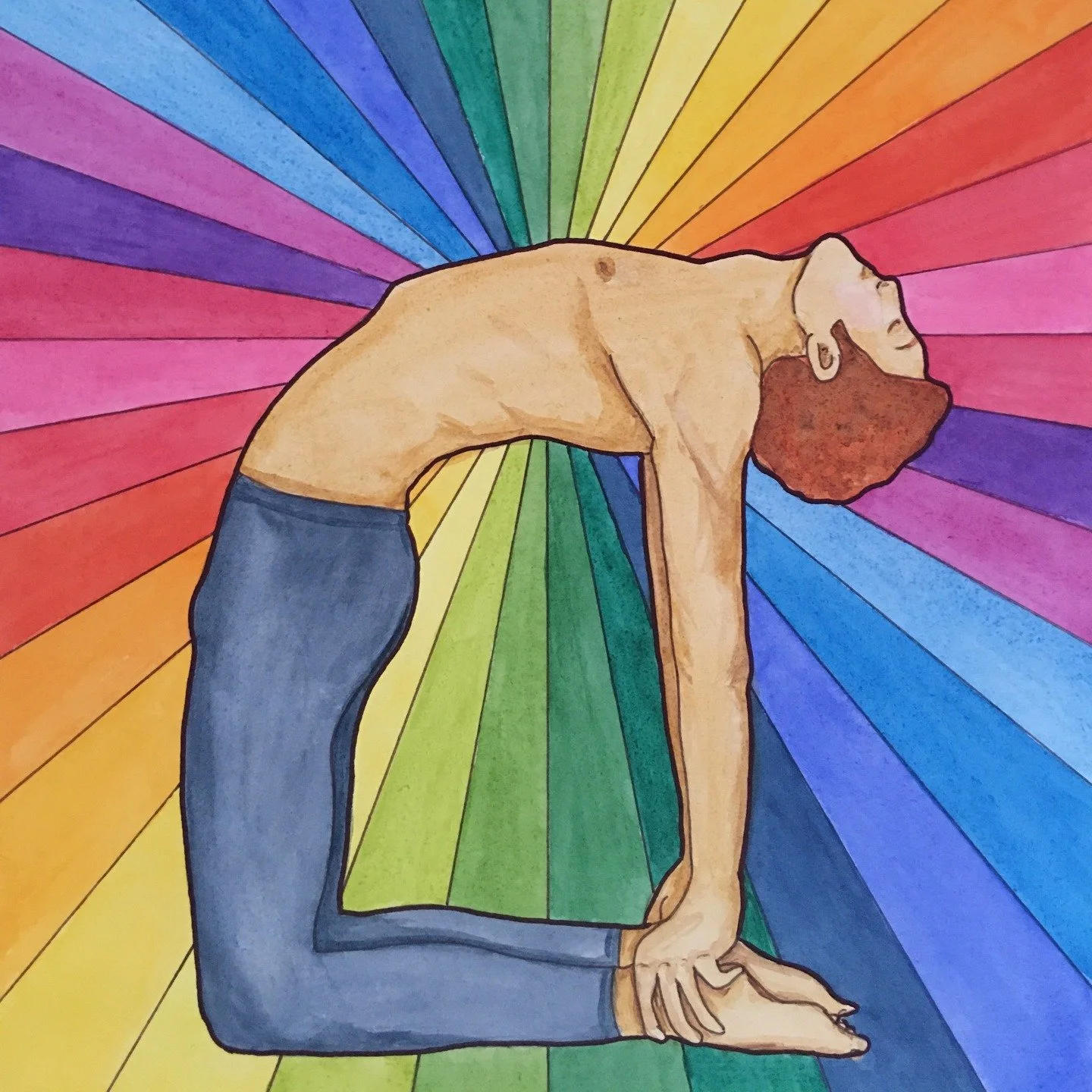 Another sneaky peek. Camel pose.....one of my favourites! #art #artwork #watercolour #watercolor #watercolourart #watercolorart #watercolouryoga #watercoloryoga #camelpose #oracledeck #staytuned❤️