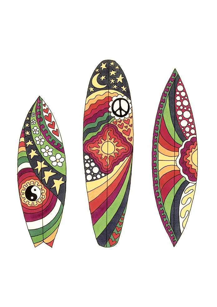Vintage Psychedelic Surfboards
