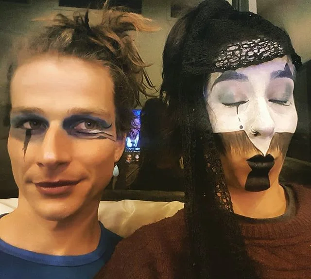 We play for the sake of play. Just another Saturday night in. ❤🤡 #ariesoddysey #clown #clowningaround #play #liveyourart