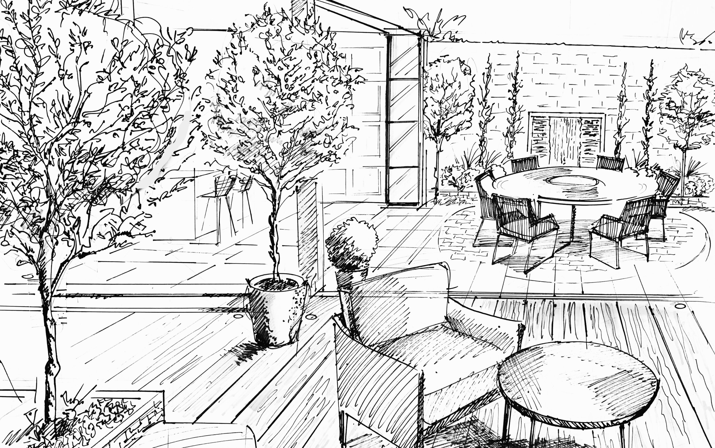 Outdoor Indoor Garden Sketch
