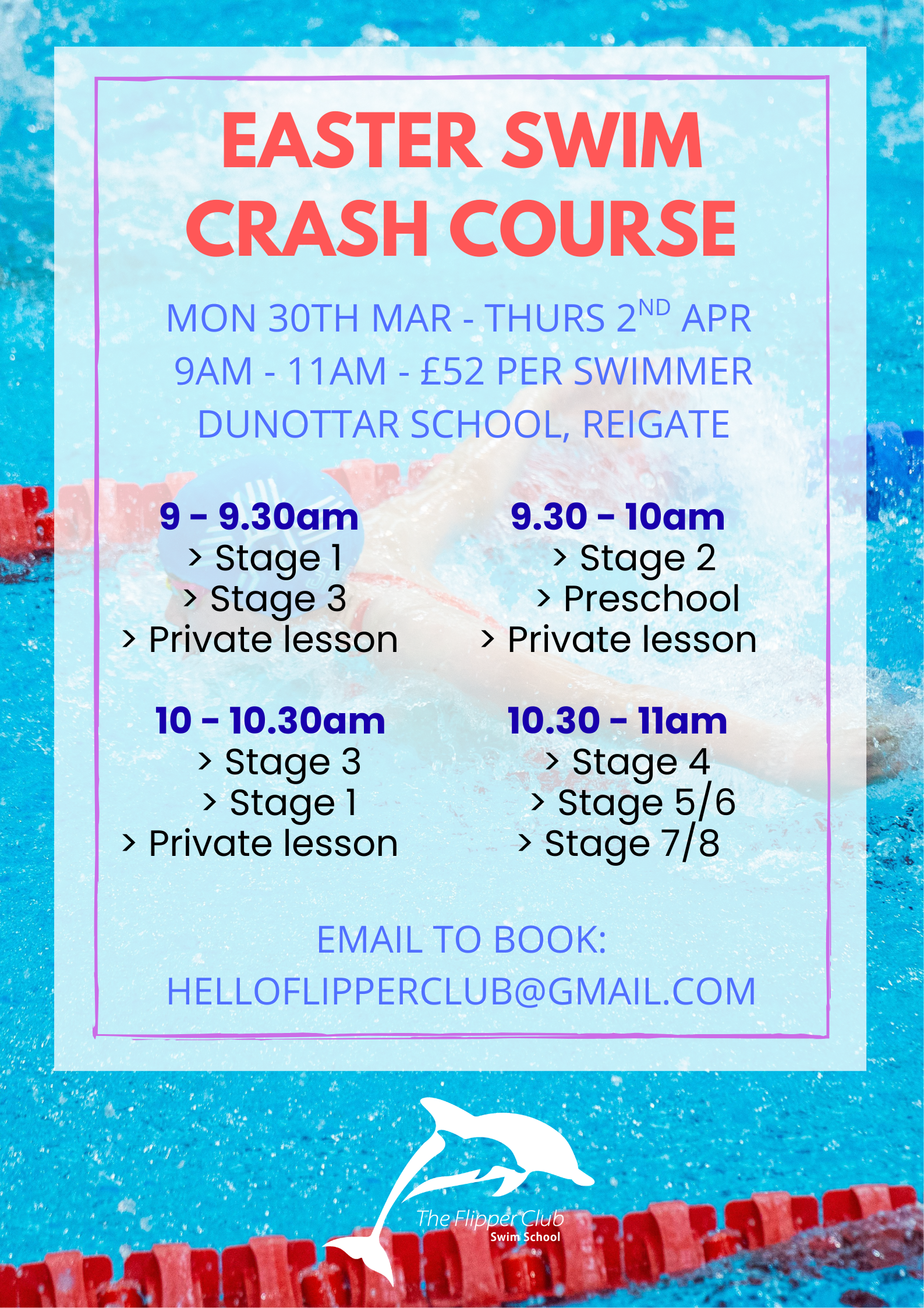 Easter swimming intensive course