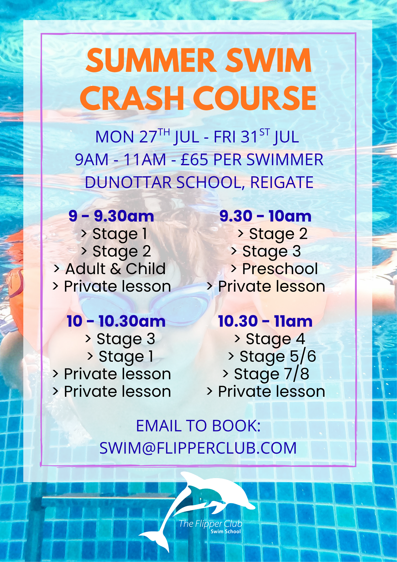 Summer 26 Intensive swim course