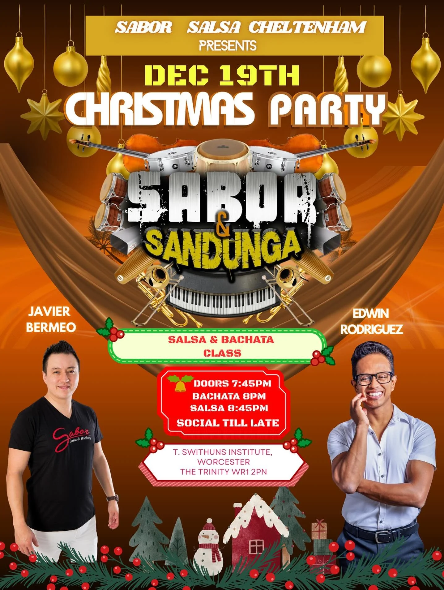 🎶 Christmas magic + Latin rhythms = an unforgettable night! 💃 Join the festive vibes with Sabor Salsa Cheltenham x Sabor y Sandunga ✨