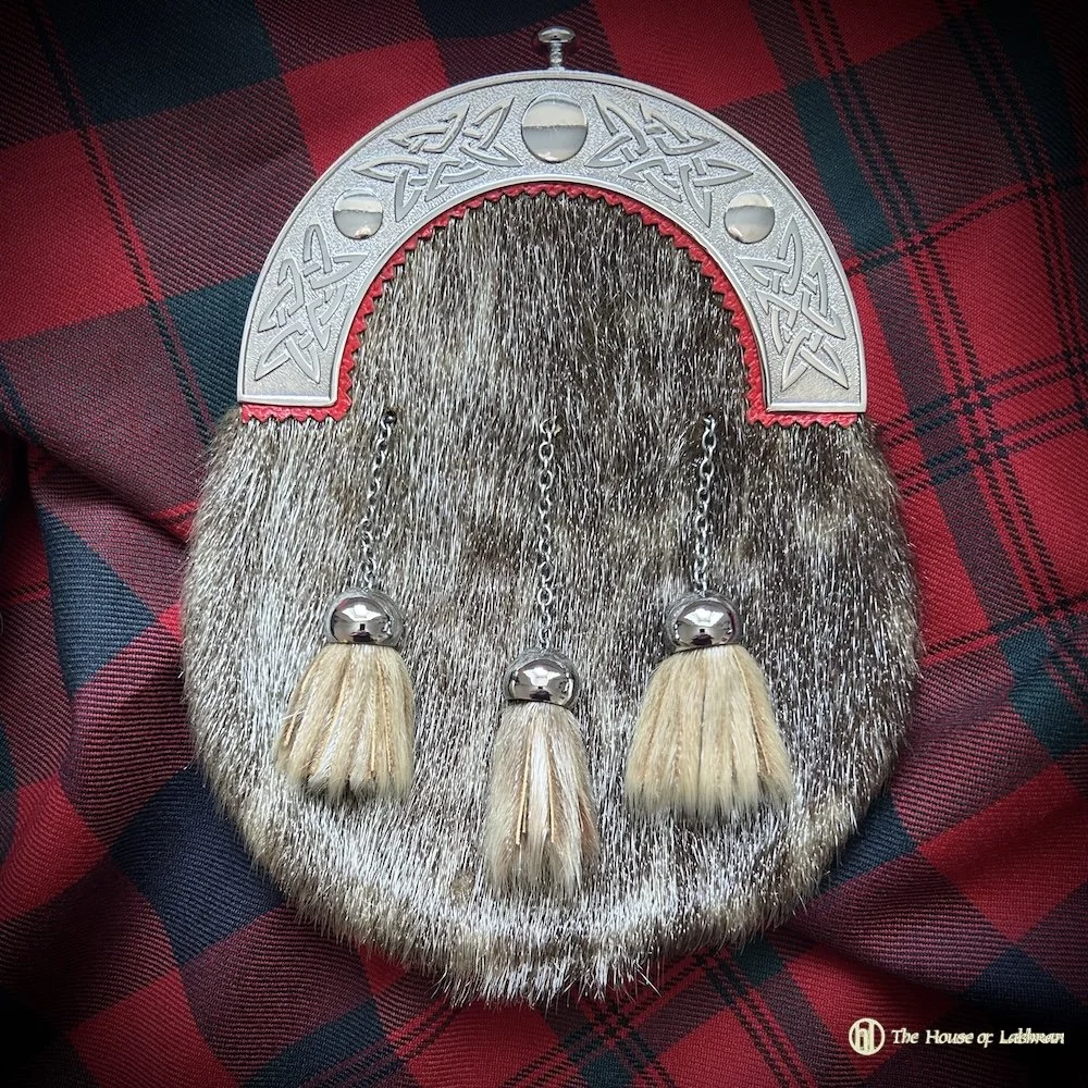 kilt Vintage 1970-80's Edinburgh Grey - Brown Sealskin Sporran.jpeg