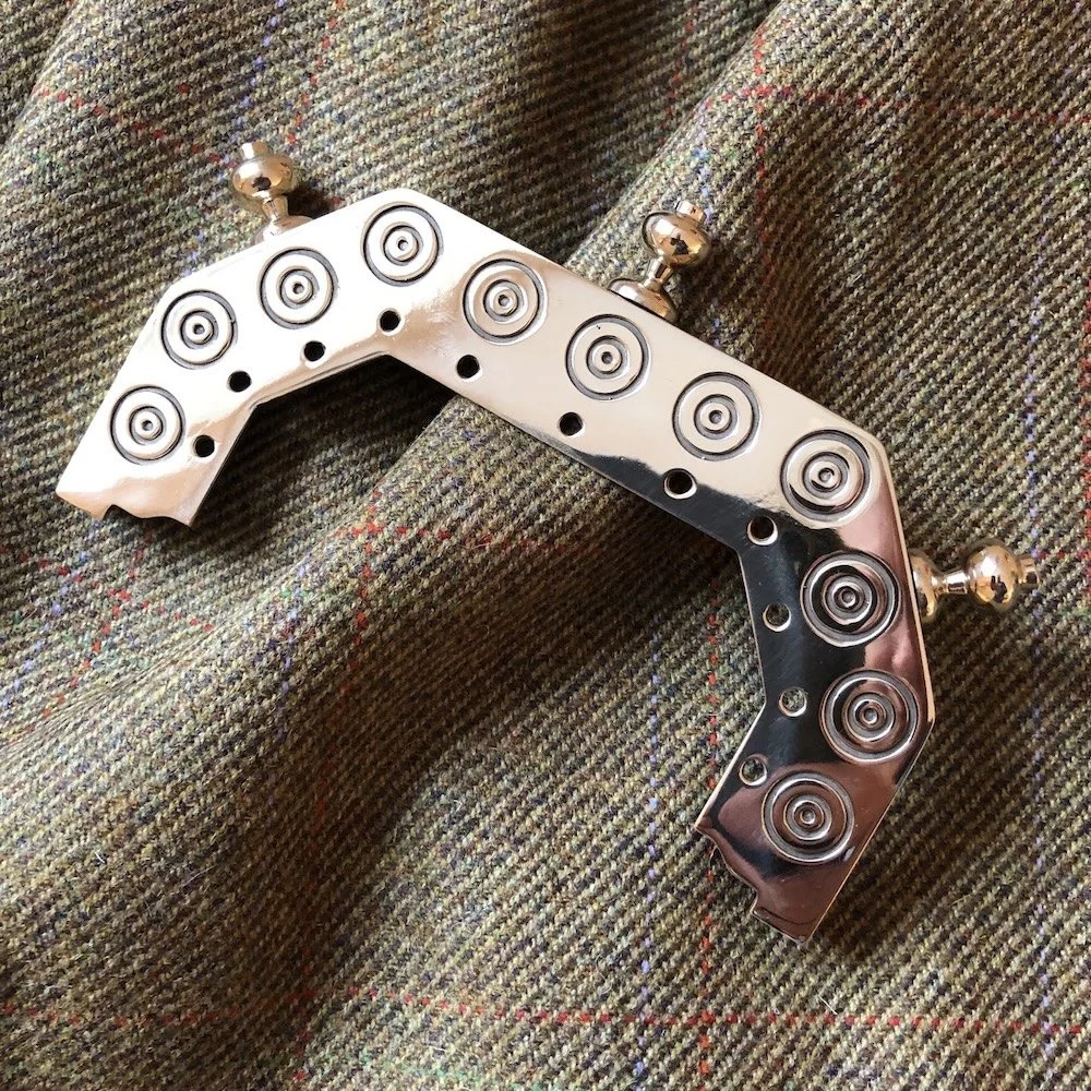 Hand crafted brass sporran cantle - Made in Scotland
