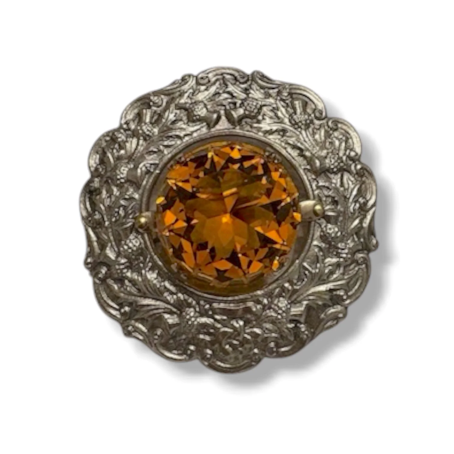 Antique Pattern Stone Set Plaid Brooch.jpg