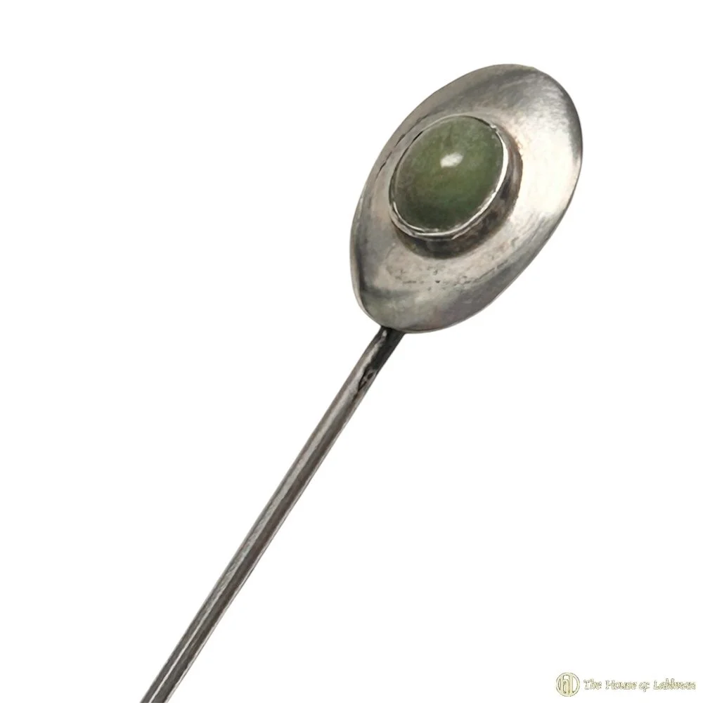 Vintage Antique Art Deco Agate Tie - Lapel Pin .jpg