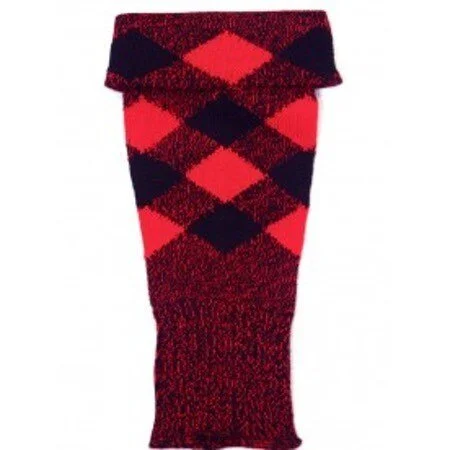 Red and black diced military kilt hose tops