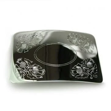 Sterling Silver Hamilton &amp; Inches Thistle Engraved Kilt Buckle