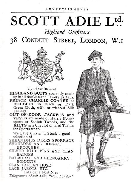Scott Adie Ltd, London Highland Dress