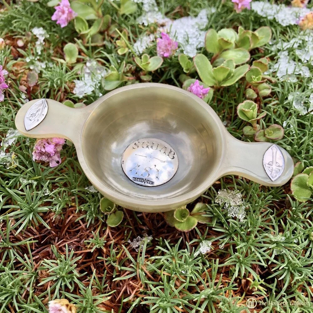 Antique Sterling Silver & Horn Whisky Quaich
