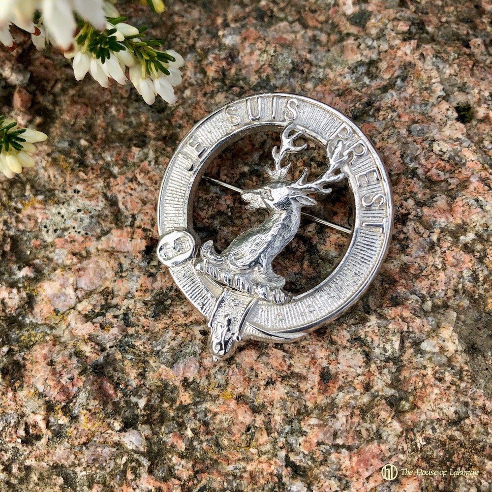 Clan Fraser of Lovat Crest Sterling Silver Bonnet Badge
