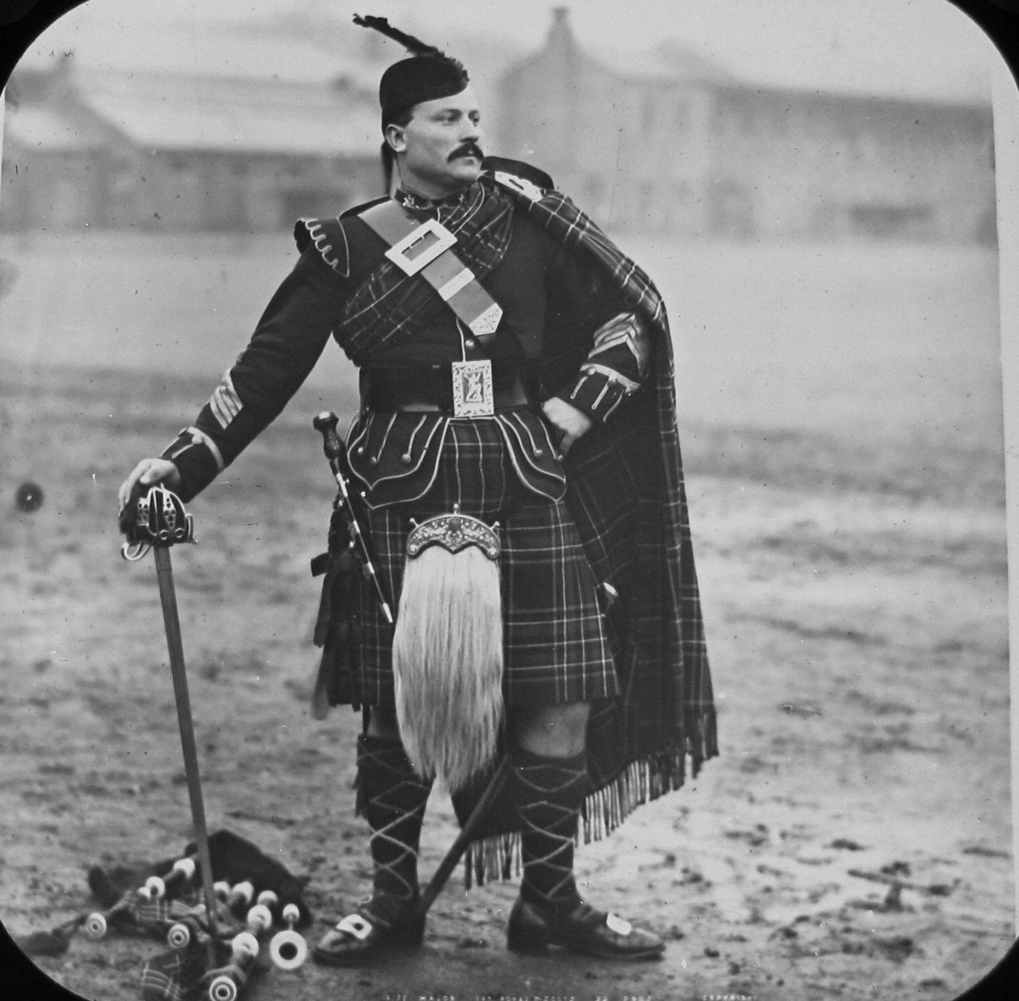 Scottish Bagpipe Piper Belt Buckle Antique/Piper Kilt Belt Buckle/Highland Wear 