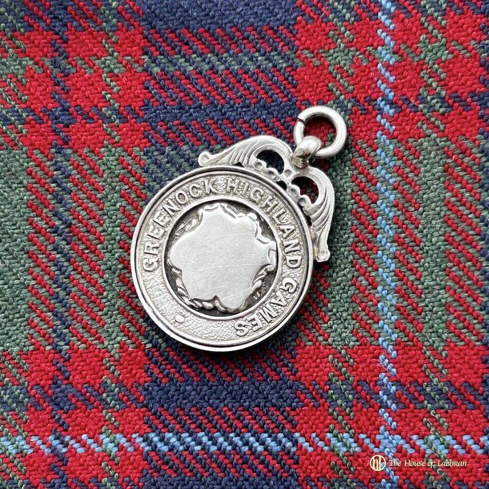 Vintage 1925 Greenock Highland Games Sterling Silver Medal Fob