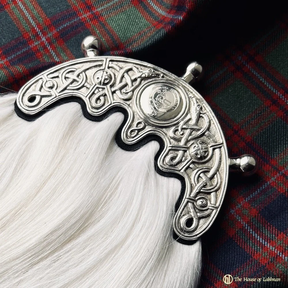 Sterling Silver Antique 1890 Pattern Zoomorphic Cantle Goats Hair Dress Sporran