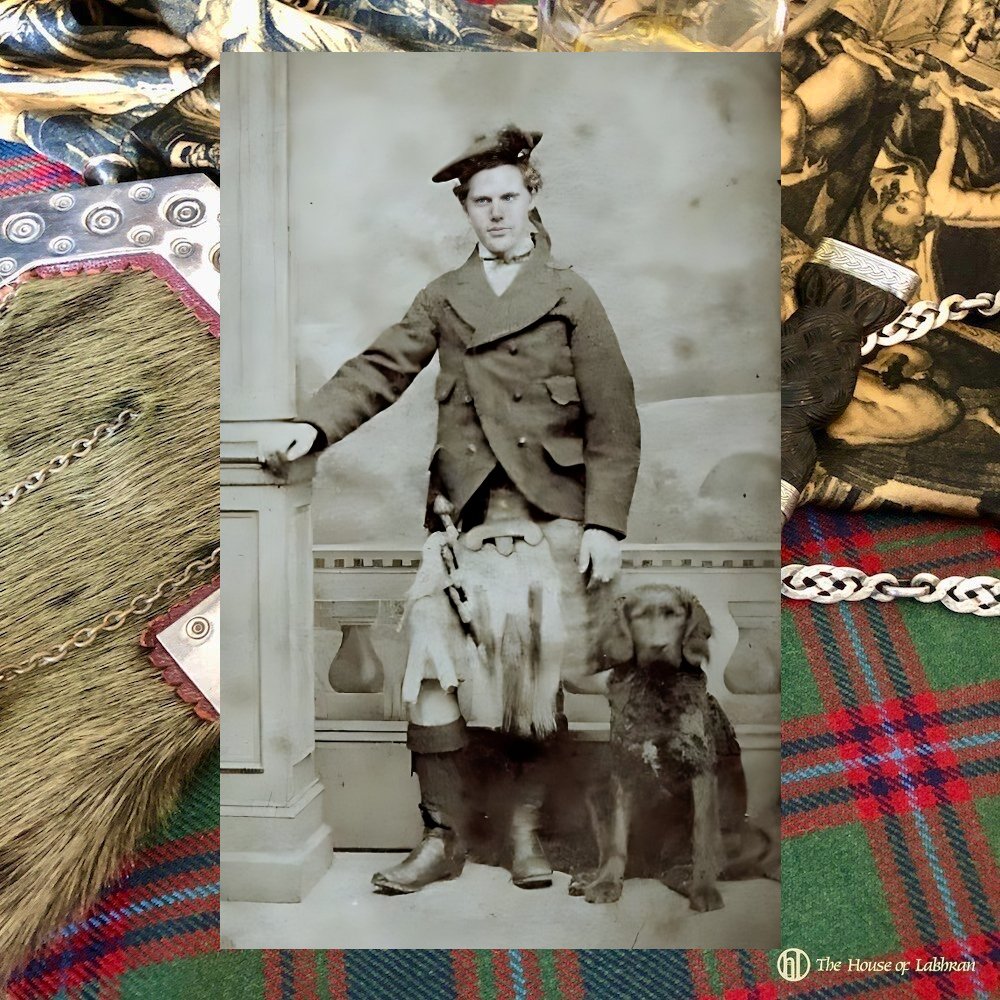 Victorian CDV of a Highland gentleman with his dog a circa 1860-70