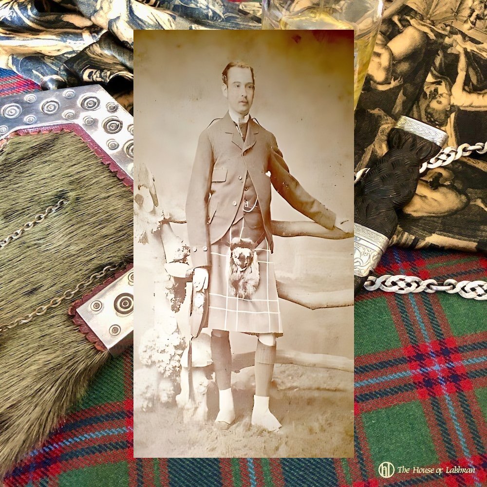 Highland day dress with spats and a classic Pine Marten sporran circa 1875