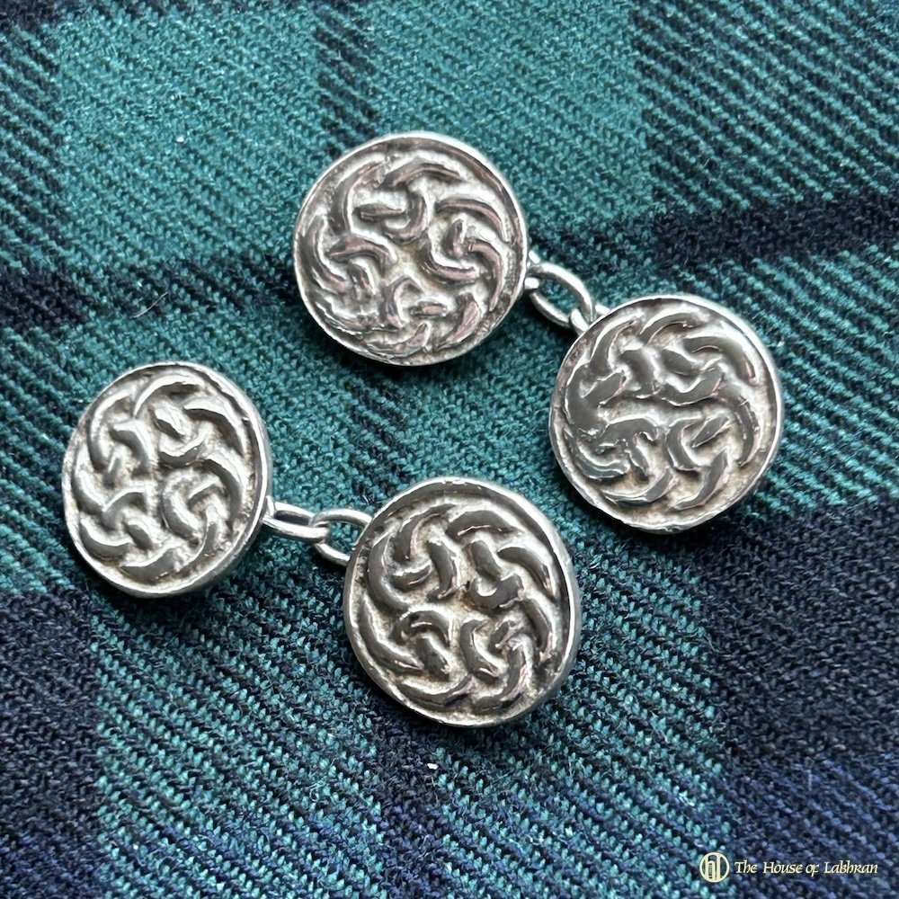 Vintage Sterling Silver 1959 Robert Allison Glasgow Celtic Knot Cufflinks