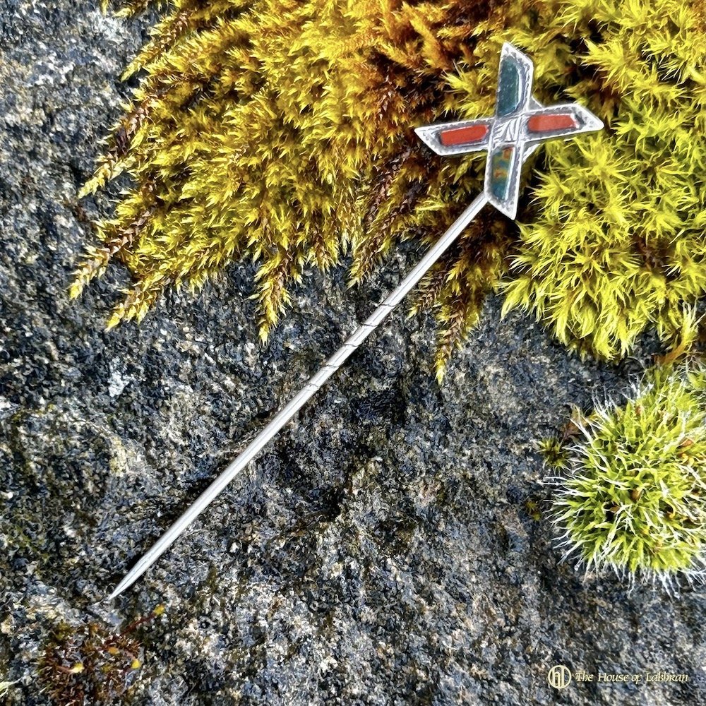 Victorian Saltire Agate Stick Pin 