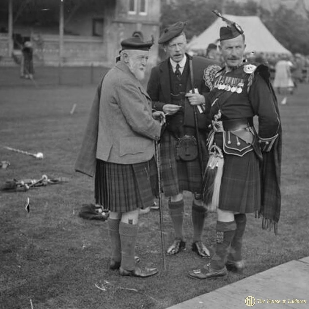 Brigadier General Ross and the Mackintosh of Mackintosh & Pipe major Queen Victoria School - Northern Meeting Inverness