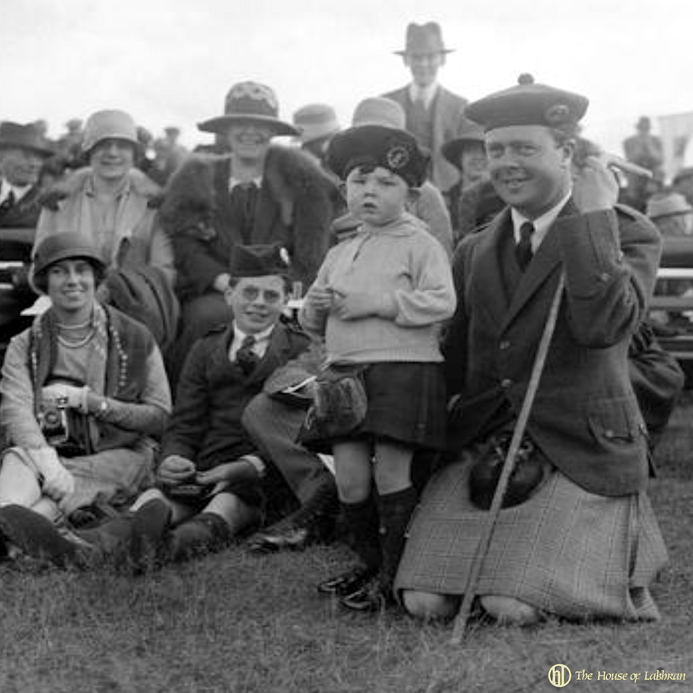 Aboyne Highland games . Lord Glentannar and Master Peter Farquhar. 9th September 1926