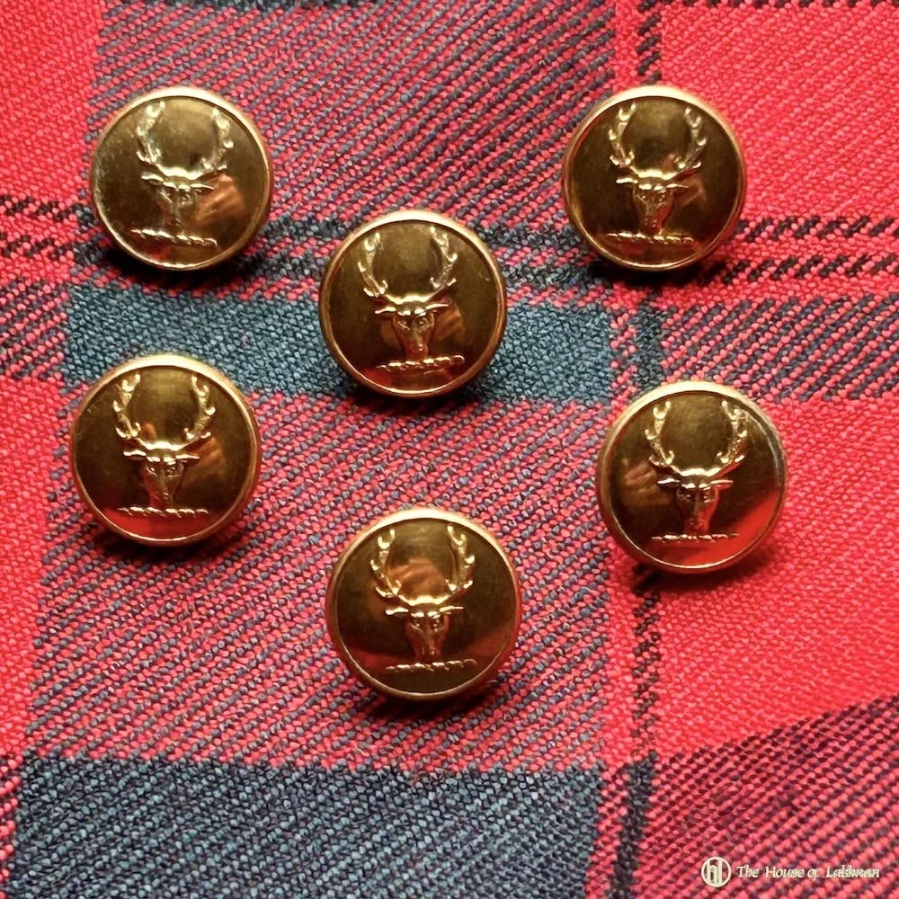 Antique Scottish brass Stags head clan waistcoat buttons