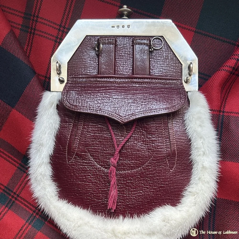 Original ox blood leather back - Hallmarked - George Paul, Edinburgh 1909