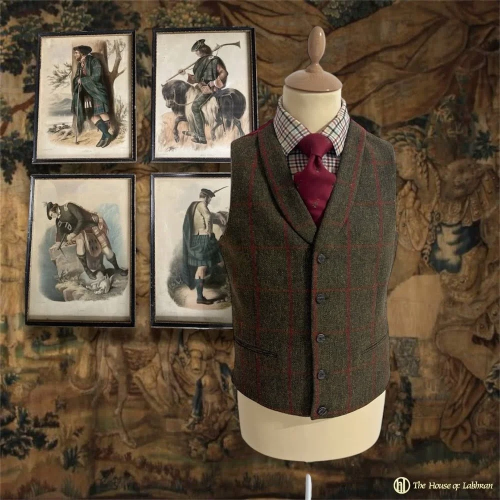 Scottish Estate Tweed Kilt Waistcoat With A Straight Front.jpg