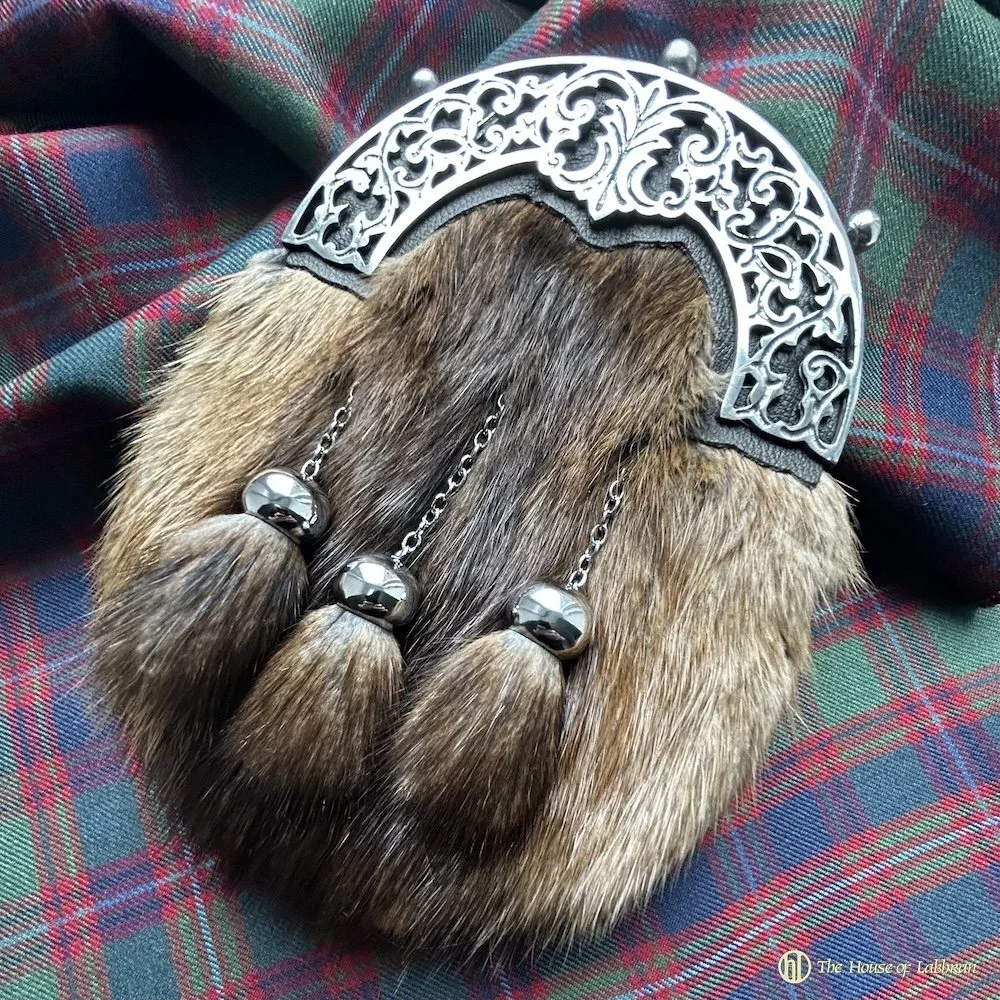 Brown+leather+Edwardian Style Musquash Dress sporran