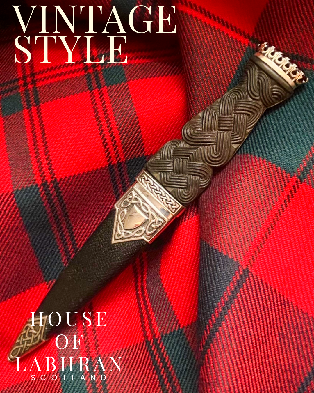 Vintage 1958 Celtic Knot &amp; Shield Thomas Ebbutt Silver Sgian Dubh