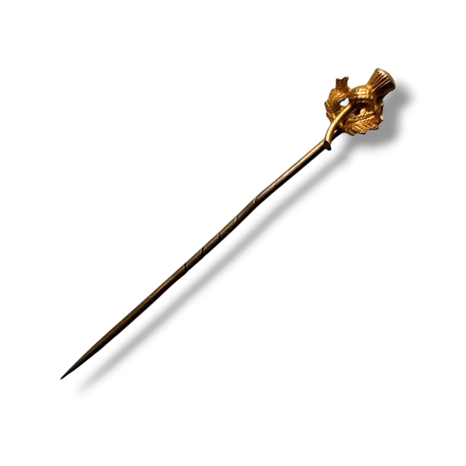 Antique Victorian Scottish Thistle Gold Stick Pin