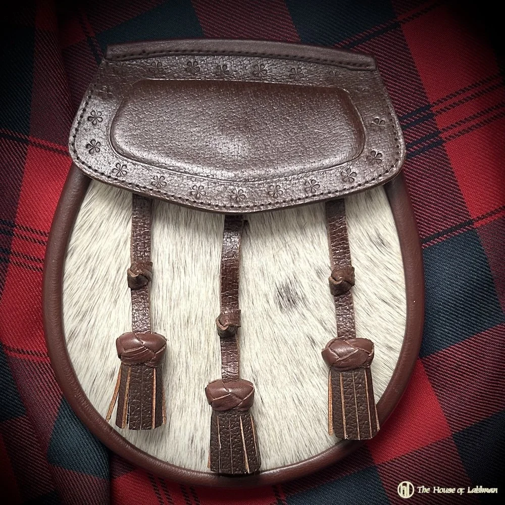 kilt Vintage Cream Fur & Brown Leather Semi Dress Sporran.jpeg