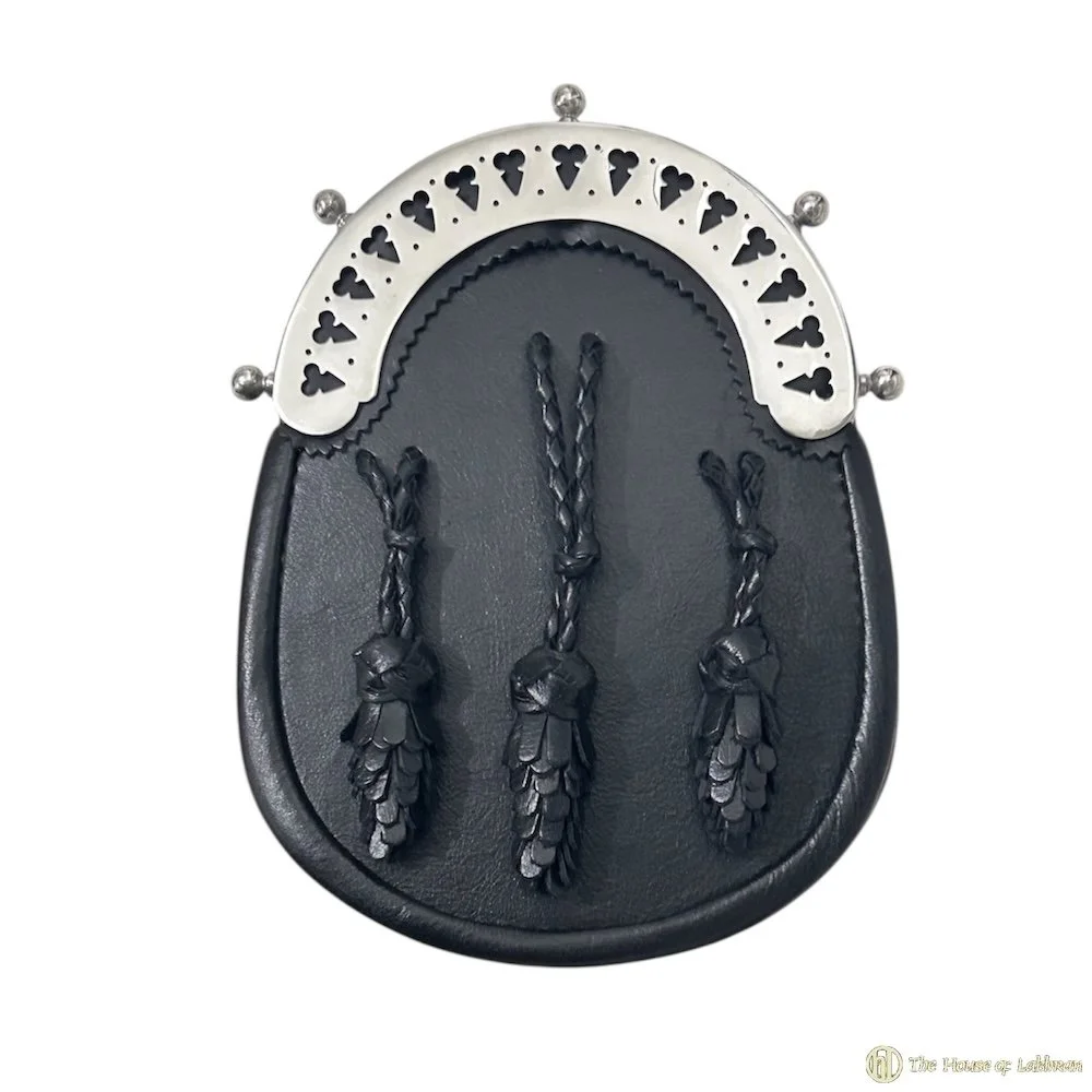 Scottish 19th Century Style Pewter Cantle Acorn Sporran.jpg