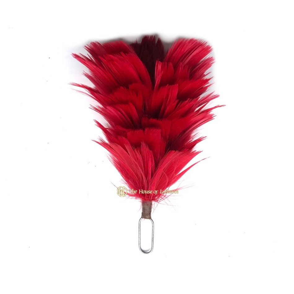 Red - TOS - glengarry - bonnet hackle
