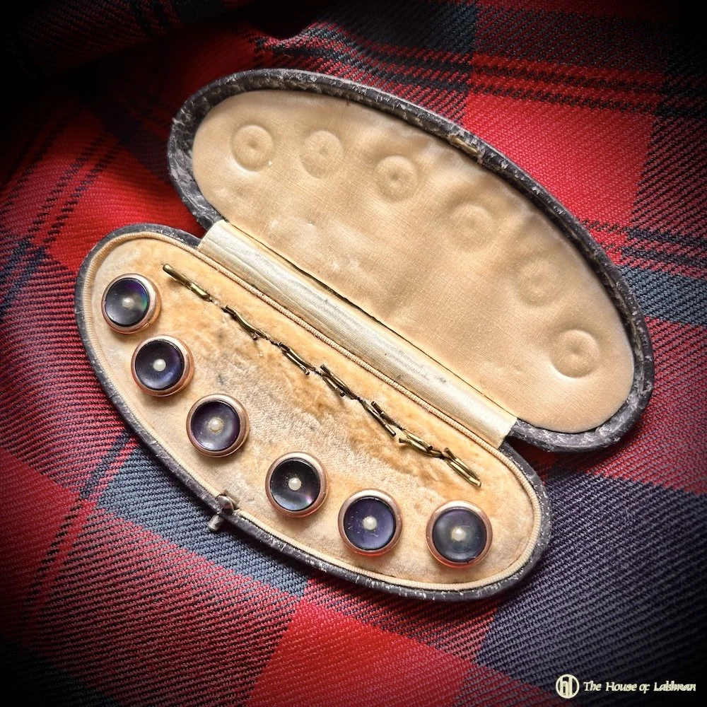 tartan Antique Dark Mother of Pearl Waistcoat Buttons.jpeg