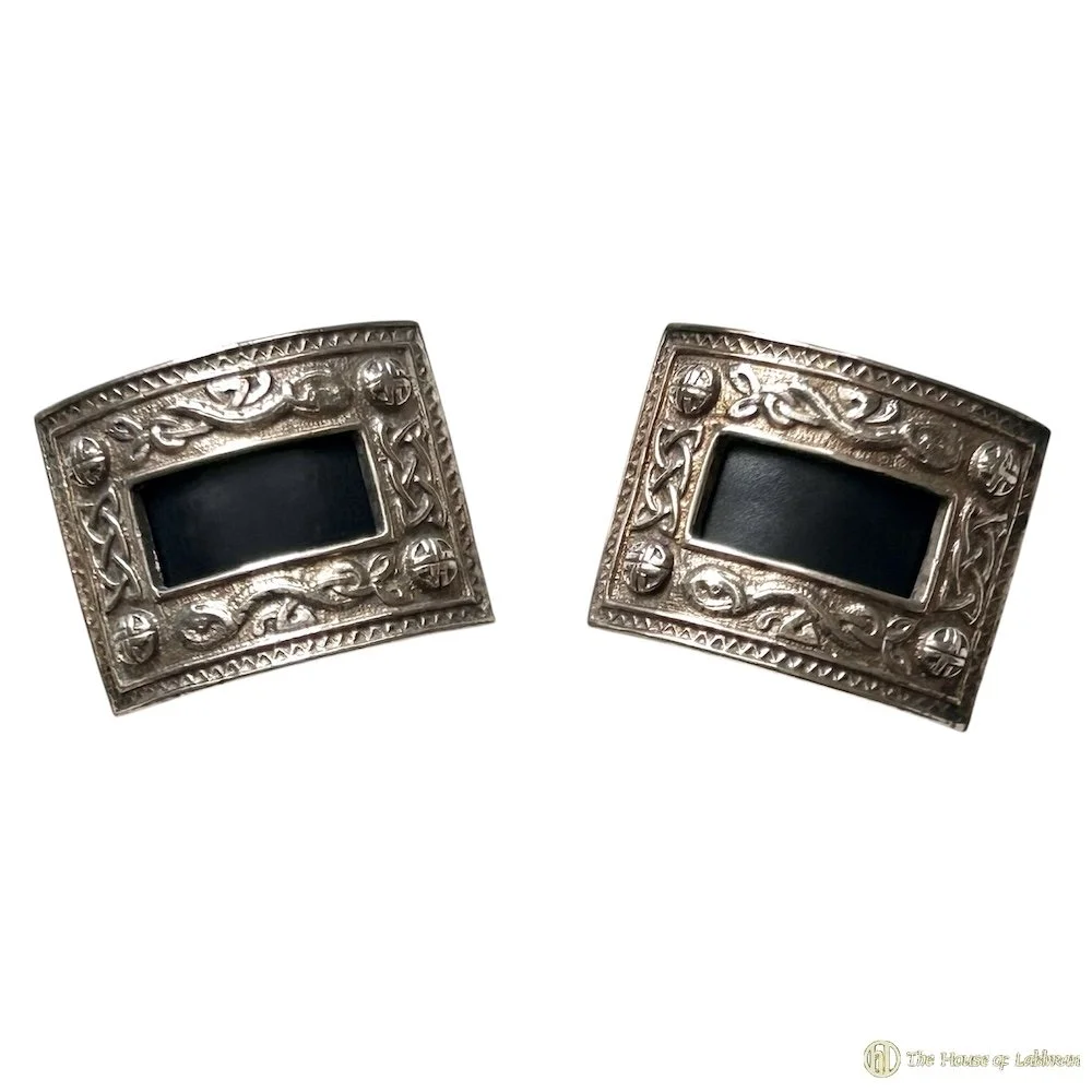 Antique Brogue Celtic Knot Shoe Buckles - Circa 1920.jpg