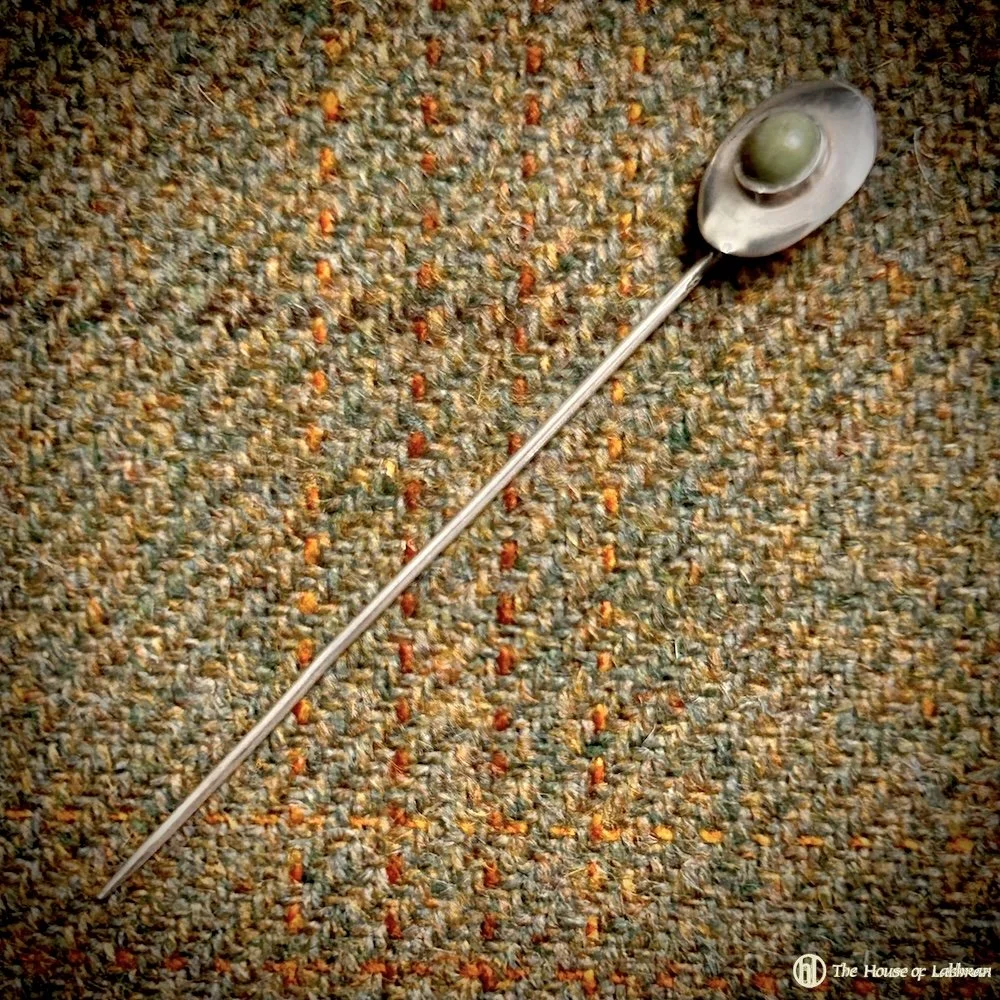 Vintage Antique Art Deco Agate Tie - Lapel Pin. .jpeg