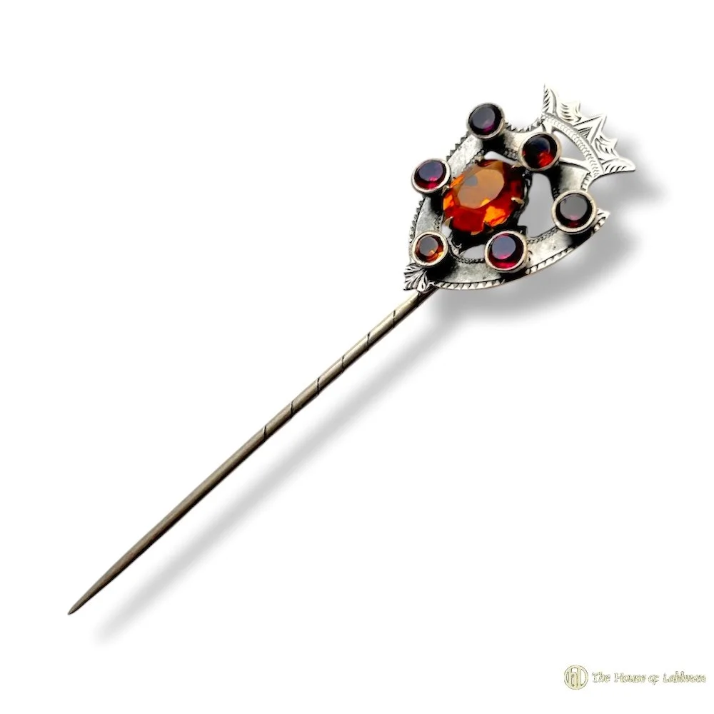 Antique Scottish Stone Set Luckenbooth Tie Stick Pin.jpg