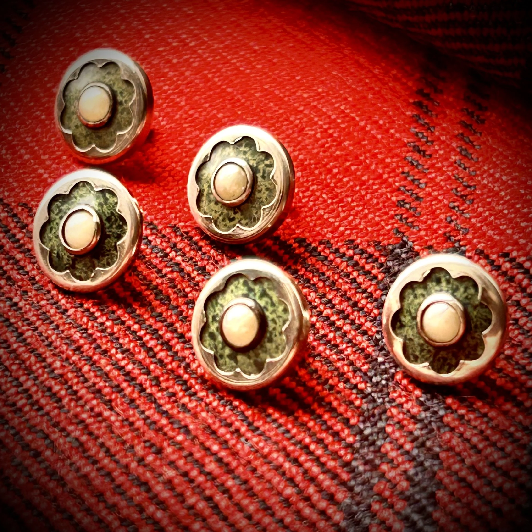 tartan Antique Edwardian Granite Style Waistcoat Buttons.jpeg