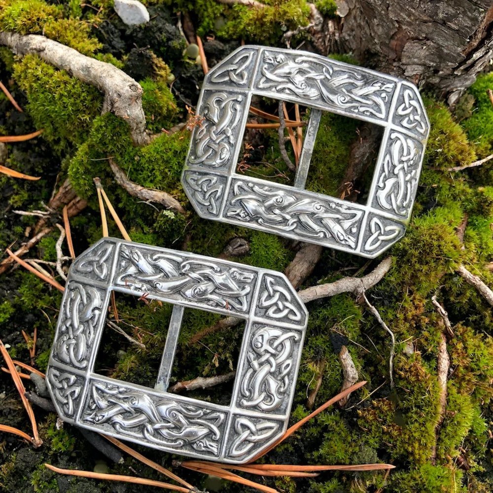 Scottish antique silver brogue buckles