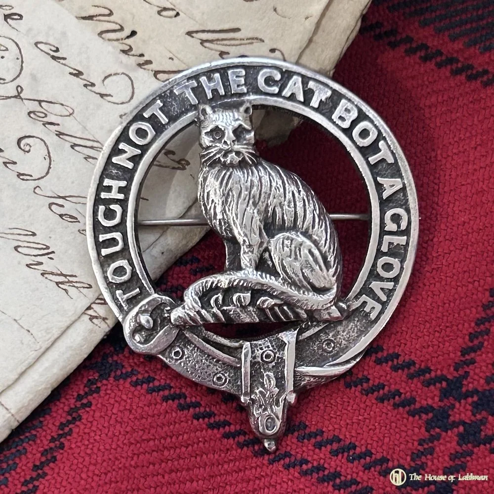 tartan Vintage 1950 Macpherson Clan Crest Sterling Silver Bonnet Badge.jpeg