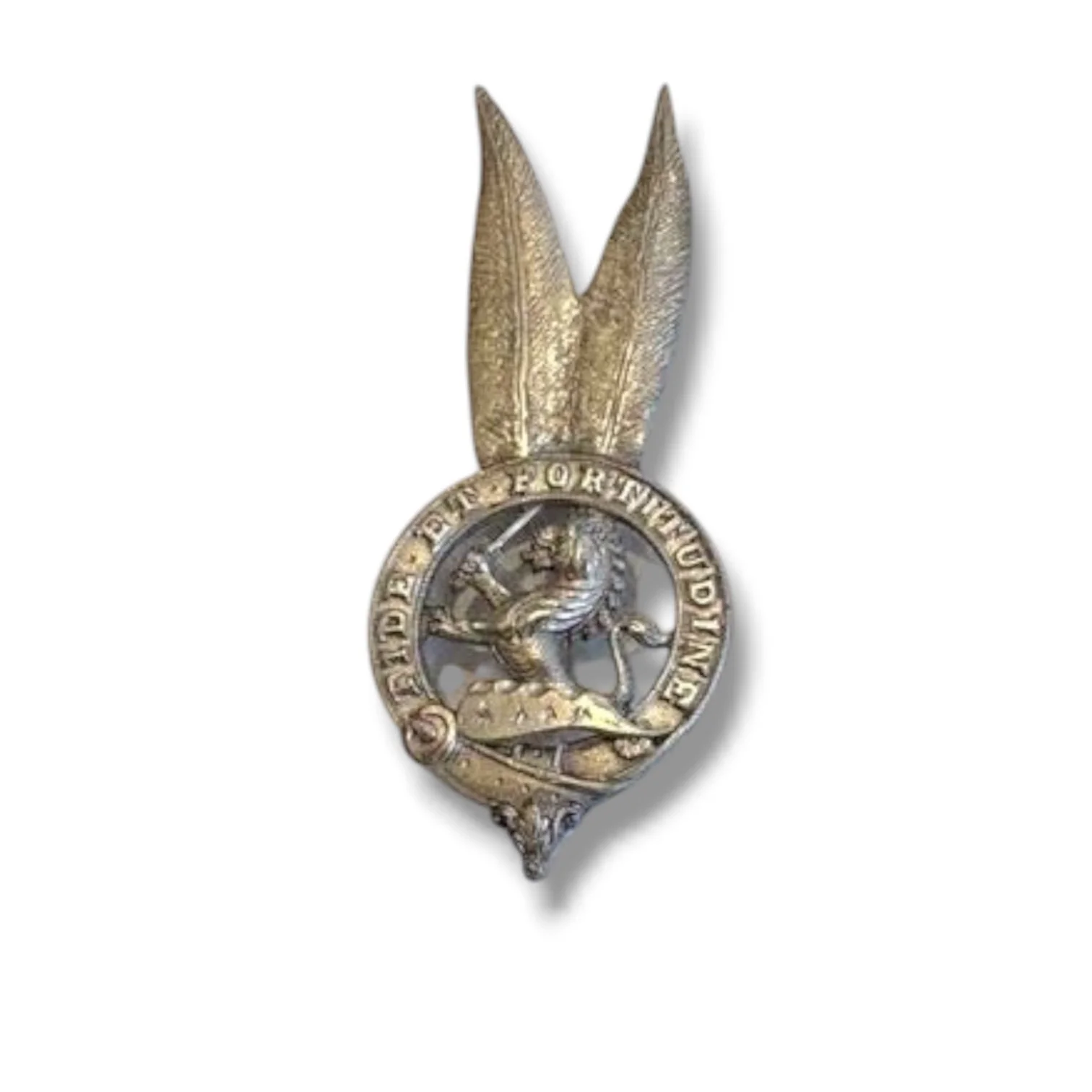 Farquharson Clan - Two Feather Chieftain's Silver Plated Bonnet Badge.jpg (Copy)