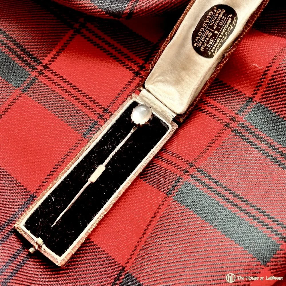 tartan Antique Moonstone Tie Stick Pin - Lapel Pin.jpeg