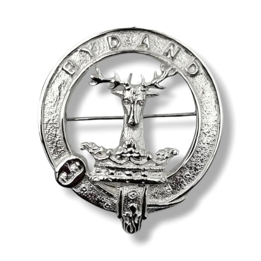 Sterling silver Scottish clan badges.