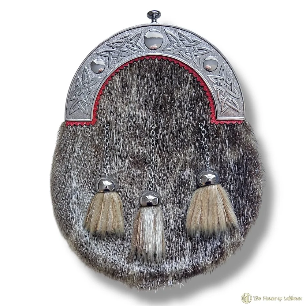 Vintage 1970-80's Edinburgh Grey - Brown Sealskin Sporran.jpg