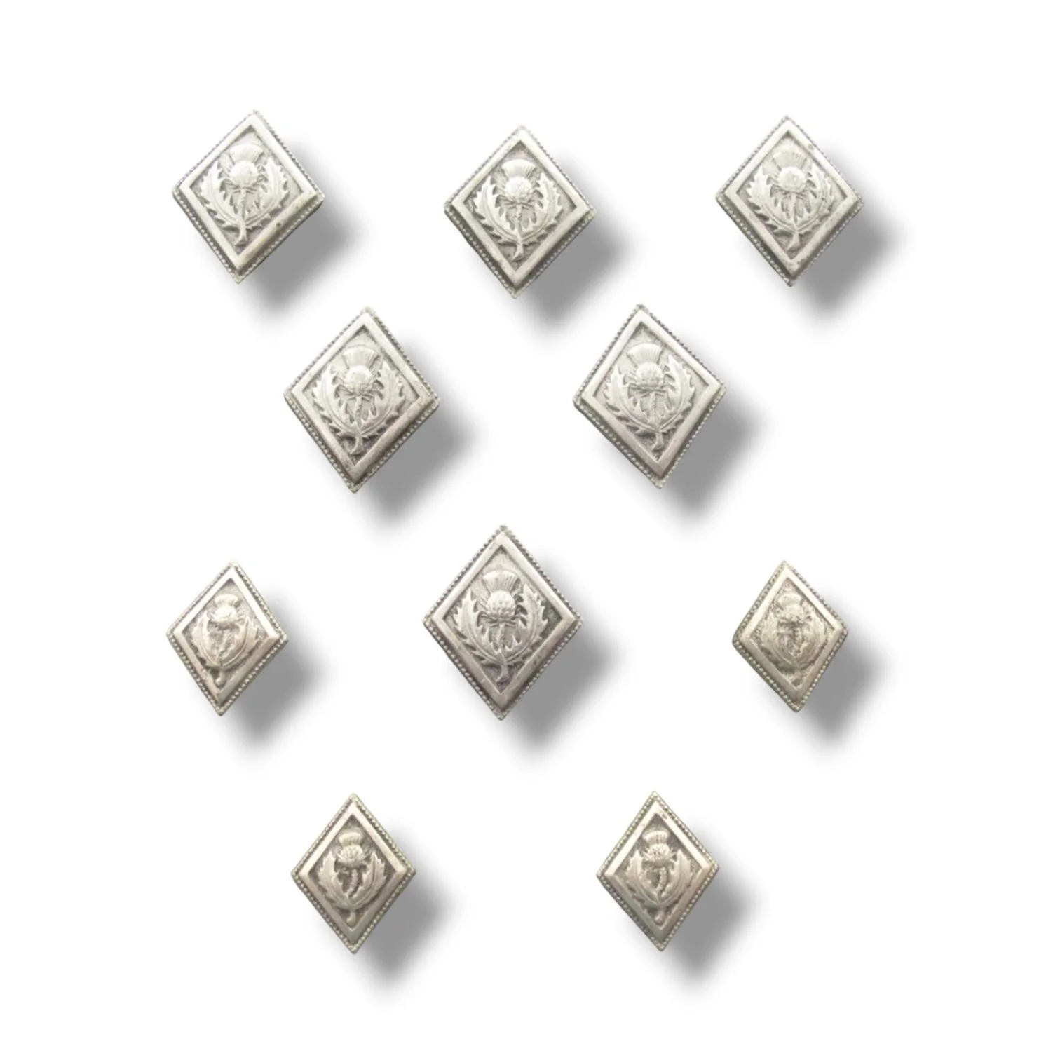 Edwardian Vintage Scottish Thistle Buttons - Set of twelve in two size .jpg