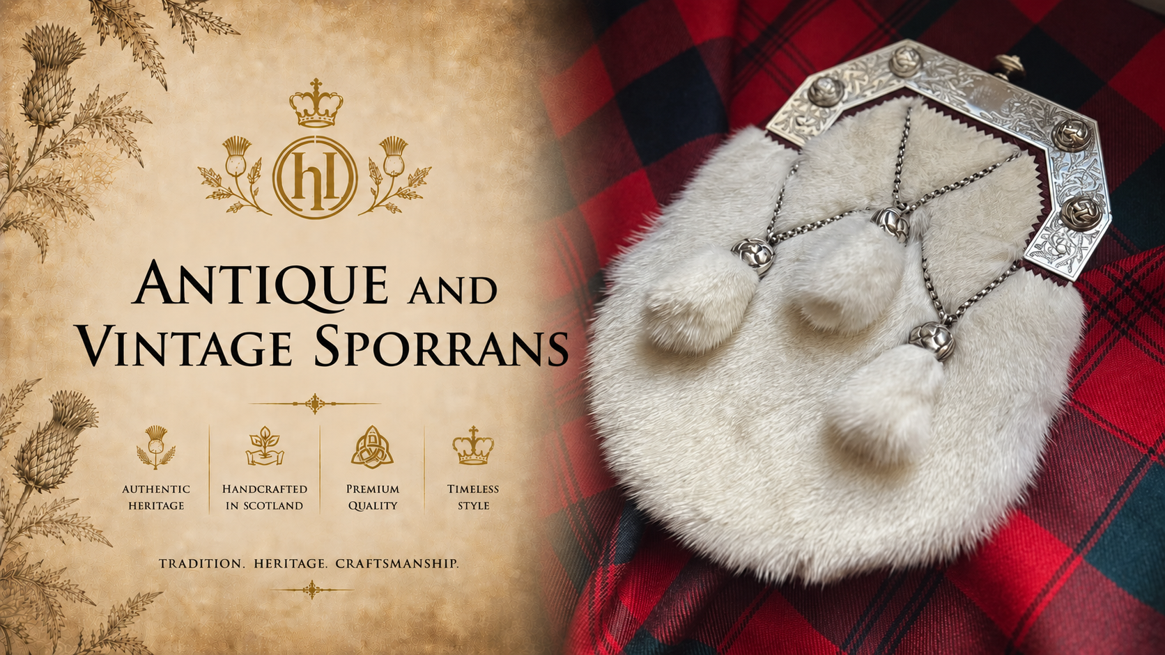 The best source of antique and vintage sporrans from the original vintage sporran company