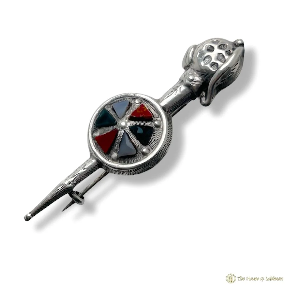 Antique Scottish Agate Targe &  Sword Kilt Pin - Brooch.jpg