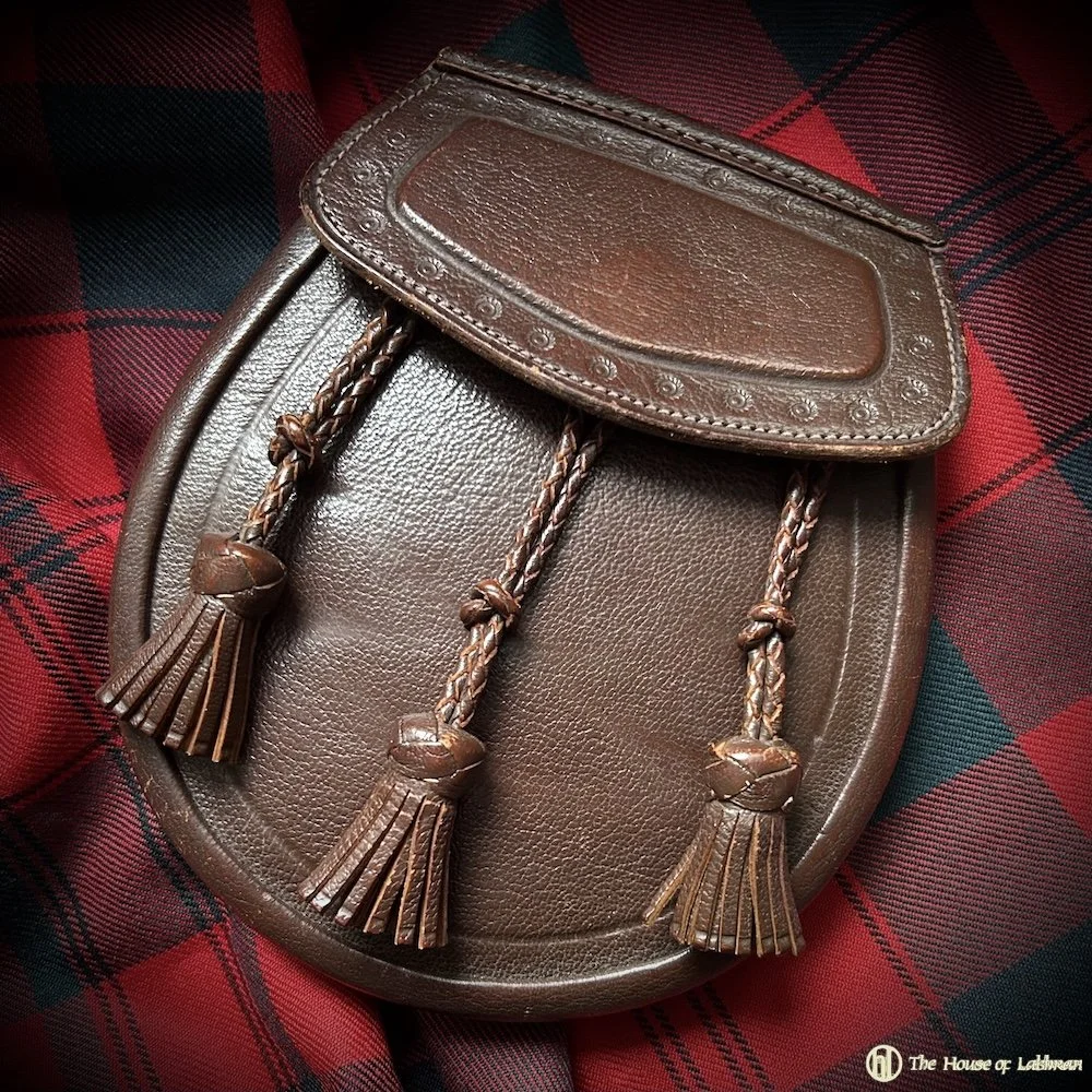kilt Vintage 1950-60's Edinburgh Brown Leather Sporran.jpeg